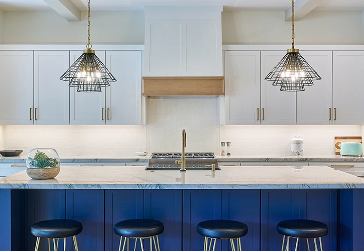 Modern kitchen with professionally installed cabinet lighting